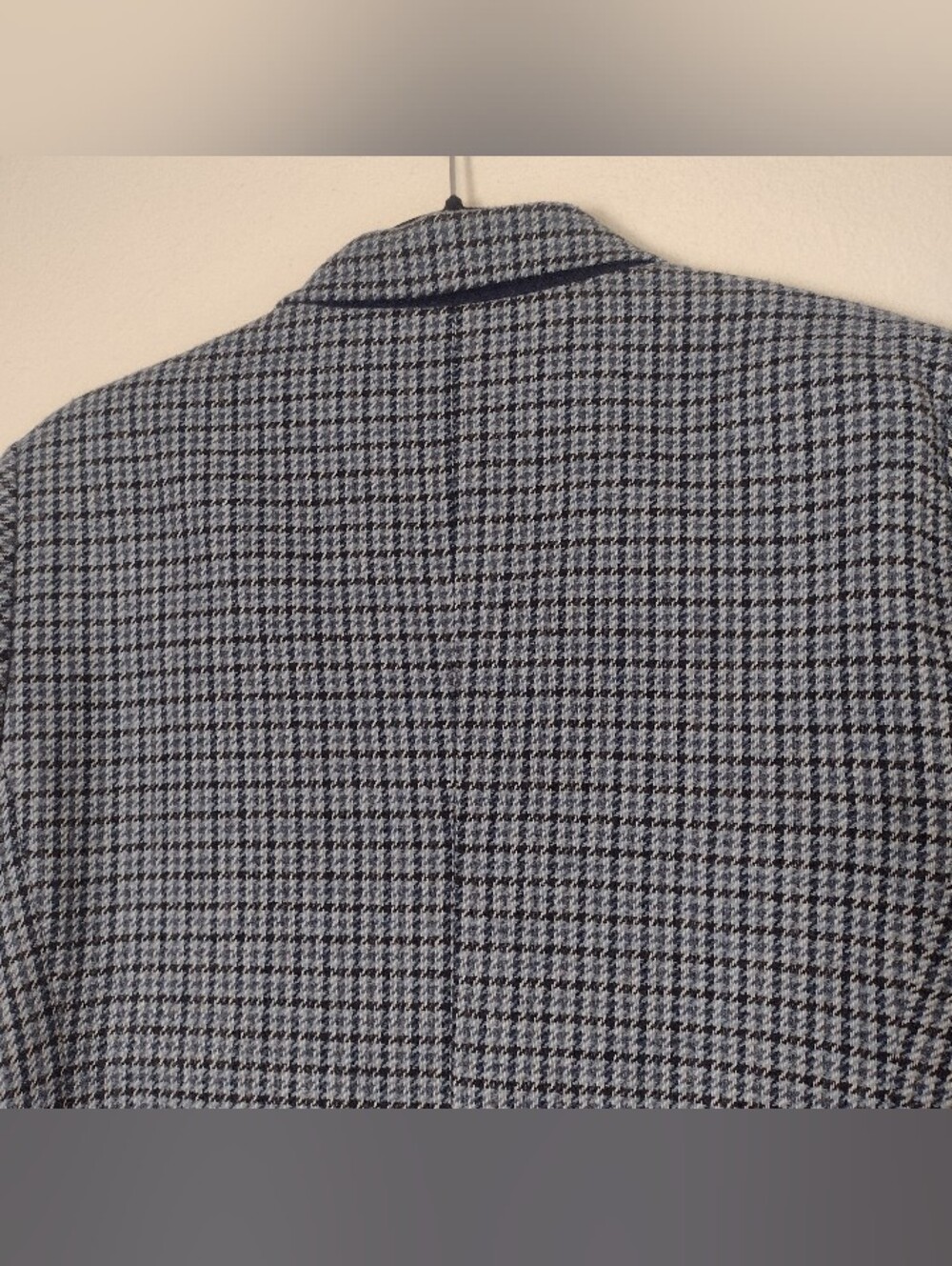 Gap Houndstooth Wool Blend Blazer Double Button Blue Size 12 - Picture 12 of 16